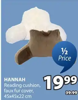 JYSK HANNAH Reading cushion, faux fur cover offer