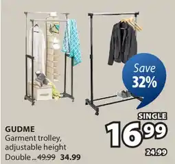 JYSK GUDME Garment trolley, adjustable height offer