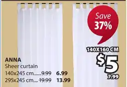 JYSK ANNA Sheer curtain offer