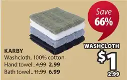 JYSK KARBY Washcloth, 100% cotton offer