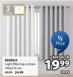 JYSK REBEKA Light filtering curtain offer