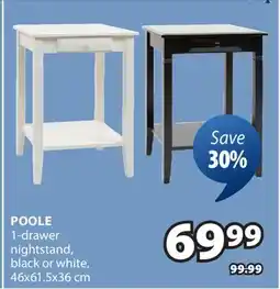 JYSK POOLE 1-drawer nightstand offer