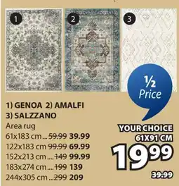 JYSK GENOA, AMALFI, SALZZANO Area rug offer