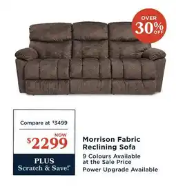 La Z Boy Morrison Fabric Reclining Sofa offer