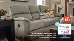 La Z Boy Brooks Fabric Reclining Sofa offer