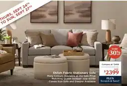 La Z Boy Shiloh Fabric Stationary Sofa offer