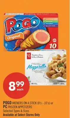 Shoppers Drug Mart POGO WIENERS ON A STICK (8's - 10's) or PC FROZEN APPETIZERS offer