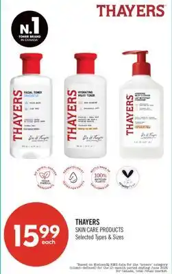 Shoppers Drug Mart THAYERS SKIN CARE PRODUCTS offer