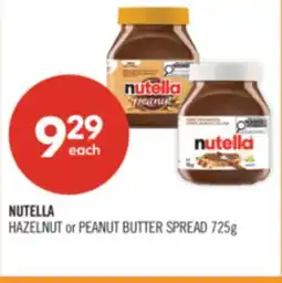 Shoppers Drug Mart NUTELLA HAZELNUT or PEANUT BUTTER SPREAD offer