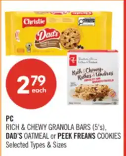 Shoppers Drug Mart PC RICH & CHEWY GRANOLA BARS (5's), DAD'S OATMEAL or PEEK FREANS COOKIES offer