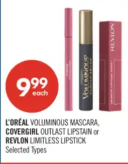 Shoppers Drug Mart L'ORÉAL VOLUMINOUS MASCARA, COVERGIRL OUTLAST LIPSTAIN or REVLON LIMITLESS LIPSTICK offer