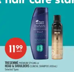 Shoppers Drug Mart TRESEMMÉ PREMIUM STYLING or HEAD & SHOULDERS CLINICAL SHAMPOO offer