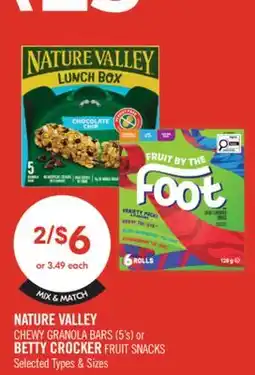 Shoppers Drug Mart NATURE VALLEY CHEWY GRANOLA BARS (5's) or BETTY CROCKER FRUIT SNACKS offer