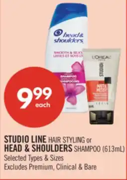 Shoppers Drug Mart STUDIO LINE HAIR STYLING or HEAD & SHOULDERS SHAMPOO offer