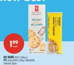 Shoppers Drug Mart NO NAME RICE (100g) or PC SCALLOPED (185g) CRACKERS offer