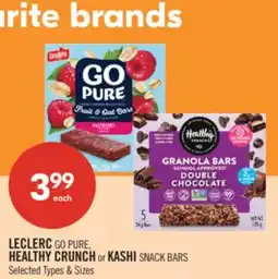 Shoppers Drug Mart LECLERC GO PURE, HEALTHY CRUNCH or KASHI SNACK BARS offer