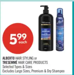 Shoppers Drug Mart ALBERTO HAIR STYLING or TRESEMMÉ HAIR CARE PRODUCTS offer