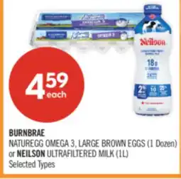 Shoppers Drug Mart BURNBRAE NATUREGG OMEGA 3, LARGE BROWN EGGS (1 Dozen) or NEILSON ULTRAFILTERED MILK (1L) offer