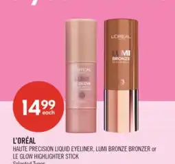 Shoppers Drug Mart L'OREAL HAUTE PRECISION LIQUID EYELINER, LUMI BRONZE BRONZER or LE GLOW HIGHLIGHTER STICK offer