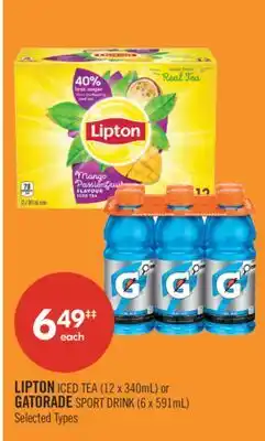 Shoppers Drug Mart LIPTON ICED TEA (12 x 340mL) or GATORADE SPORT DRINK (6 x 591mL) offer