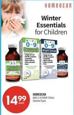 Shoppers Drug Mart HOMEOCAN KIDS 0-9 SYRUP offer