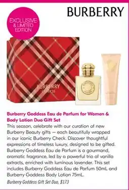 Shoppers Drug Mart Burberry Goddess Gift Set Duo offer