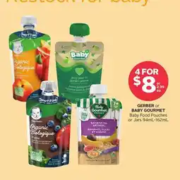 Rexall GERBER OR BABY GOURMET Baby Food Pouches or Jars offer