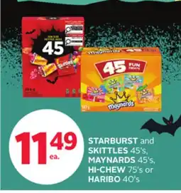 Rexall STARBURST and SKITTLES 45's, MAYNARDS 45's, HI-CHEW 75's or HARIBO 40's offer