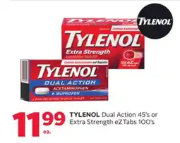 Rexall TYLENOL Dual Action 45's or Extra Strength eZTabs 100's offer