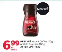 Rexall NESCAFÉ Instant Coffee 170g or Gold Espresso 100g offer