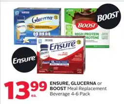 Rexall ENSURE, GLUCERNA or BOOST Meal Replacement Beverage offer