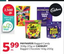Rexall MAYNARDS Bagged Candy, 308g-315g or CADBURY Bagged Chocolate, 144g-200g offer