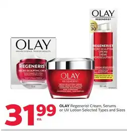 Rexall OLAY Regenerist Cream, Serums or UV Lotion offer