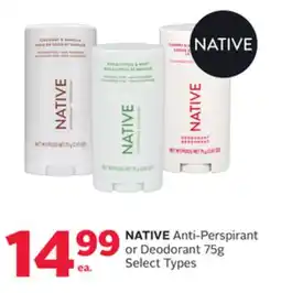 Rexall NATIVE Anti-Perspirant or Deodorant offer