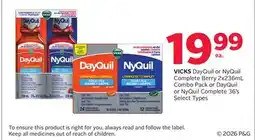 Rexall VICKS DayQuil or NyQuil Complete Berry 2x236mL Combo Pack or DayQuil or NyQuil Complete 36's offer