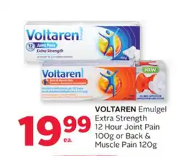 Rexall VOLTAREN Emulgel Extra Strength 12 Hour Joint Pain 100G or Back & Muscle Pain 120G offer