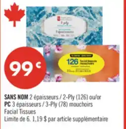 Pharmaprix NO NAME 3-Ply (78) mouchoirs Facial Tissues offer