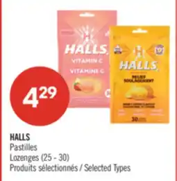 Pharmaprix HALLS Pastilles offer