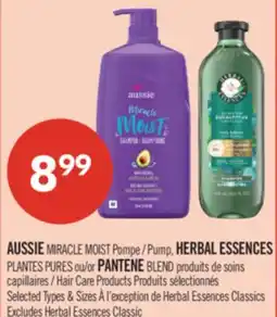 Pharmaprix AUSSIE MIRACLE MOIST Pump, HERBAL ESSENCES PLANTES PURES or PANTENE BLEND Hair Care Products offer