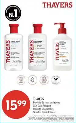Pharmaprix THAYERS Skin Care Products offer