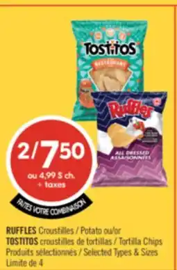 Pharmaprix RUFFLES Potato or Tostitos Tortilla Chips offer