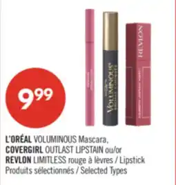 Pharmaprix L'OREAL VOLUMINOUS Mascara, COVERGIRL OUTLAST LIPSTAIN or REVOL LIMITLESS Lipstick offer