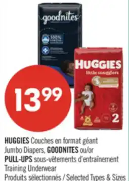 Pharmaprix JUMBO DIAPERS, GOODNITES OR PULL-UPS TRAINING UNDERWEAR offer