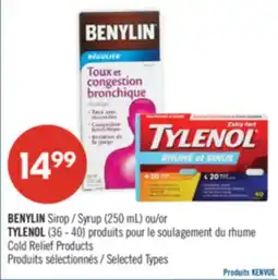 Pharmaprix BENYLIN Syrup (250 mL) or TYLENOL (36 - 40) Cold Relief Products offer
