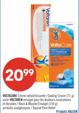Pharmaprix VOLTACARE Cooling Cream (71 g) or VOLTAREN Back & Muscle Emulgel (150 g) Topical Pain Relief offer