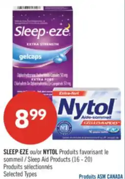 Pharmaprix SLEEP EZE or NYTOL Sleep Aid Products offer