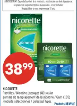 Pharmaprix NICORETTE Nicotine Lozenges (80) or Gum (105) offer