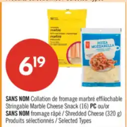 Pharmaprix NO NAME Stringable Marble Cheese Snack (16) PC or Shredded Cheese (320 g) offer