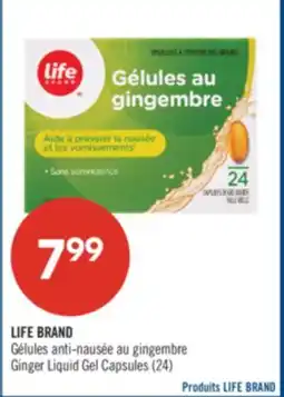 Pharmaprix LIFE BRAND Ginger Liquid Gel Capsules offer