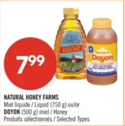 Pharmaprix NATURAL HONEY FARMS Liquid Honey (750 g) or DOYON Honey (500 g) offer